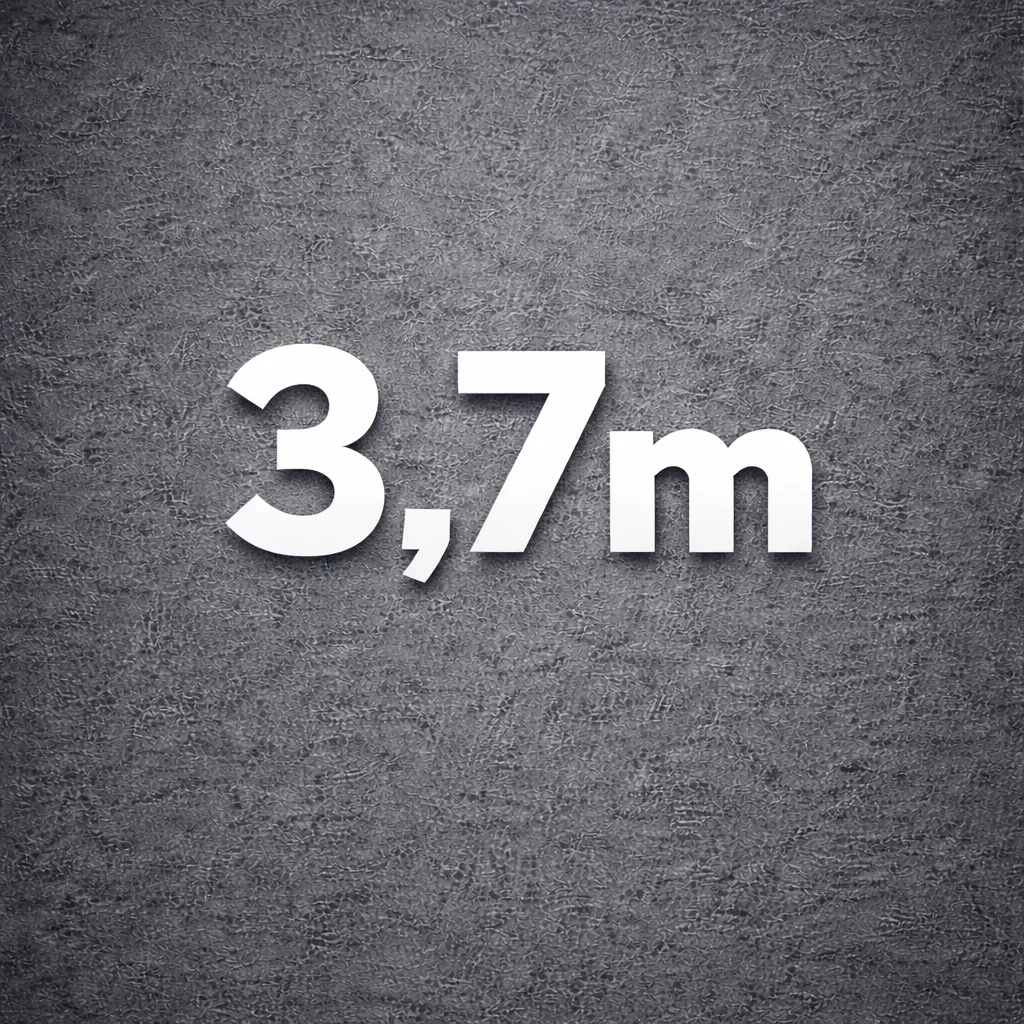3,7m